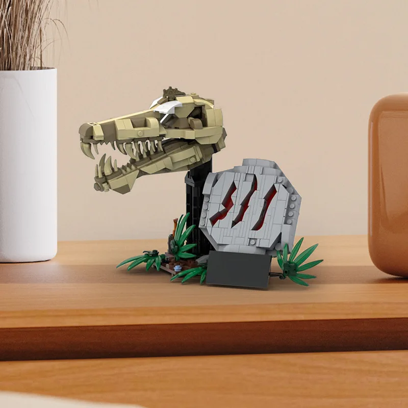 Jurassic Dinosaur Building Block para Crianças, DIY Puzzle Toy, fóssil, Overlord, Dragon Head, Decoração Modelo, Presente