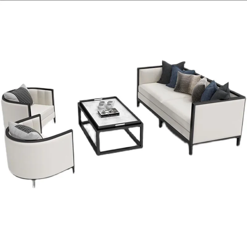 New Chinese-style sales office negotiates sofa combination simple tea house hotel lobby reception booth