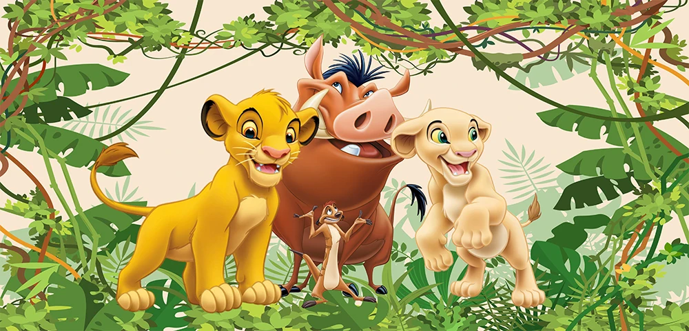Lion King ป่าวงกลมฉากหลัง Baby Shower ฉากหลังรูปภาพ Disney รอบกระบอกฝาครอบรูปภาพตกแต่งฉากหลัง