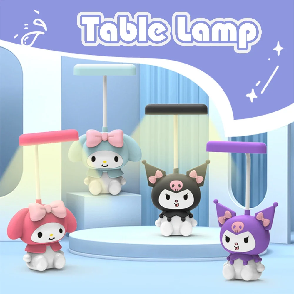 

Sanrio Table Lamp Cartoon Kuromi Melody Soft Lighting Rechargeable Creative Small Table Lamp With Pencil Sharpener Kids Gifts