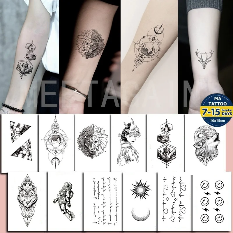 【MEET Magic Tattoo】 6 Cm x 10 Waterproof Temporary Adhesive Magic Tattoo Lasts Up to 15 Days