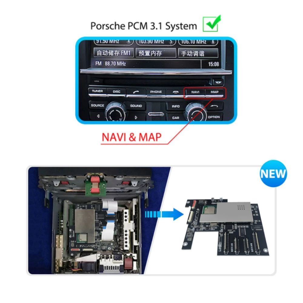 وحدة أوتوماتيكية لاسلكية Carplay Android لبورشه PCM3.1 باناميرا كايين كايمان ماكان بوكستر 911 991 718 وصلة مرآة AirPlay