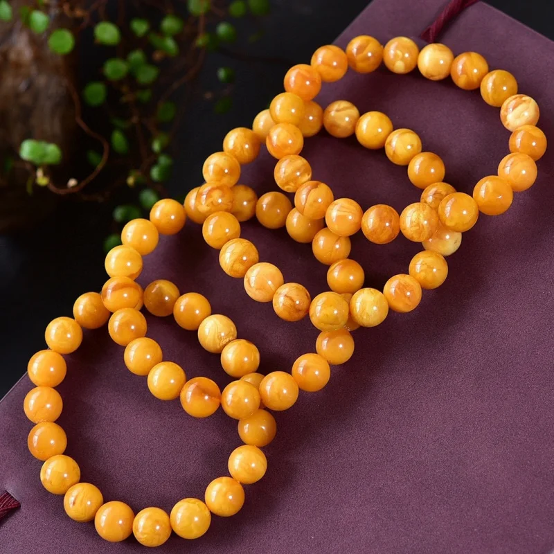 5-16mm-natural-flower-bracelet-chicken-fat-yellow-wax-old-amber-small-single-strand
