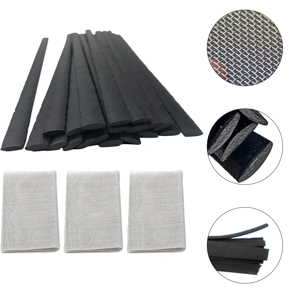 Reparaciones de canoa para reparación de parachoques, Kit de reparación de parachoques, varillas de reparación de plástico, flexibilidad, Material PE modificado, negro y plateado