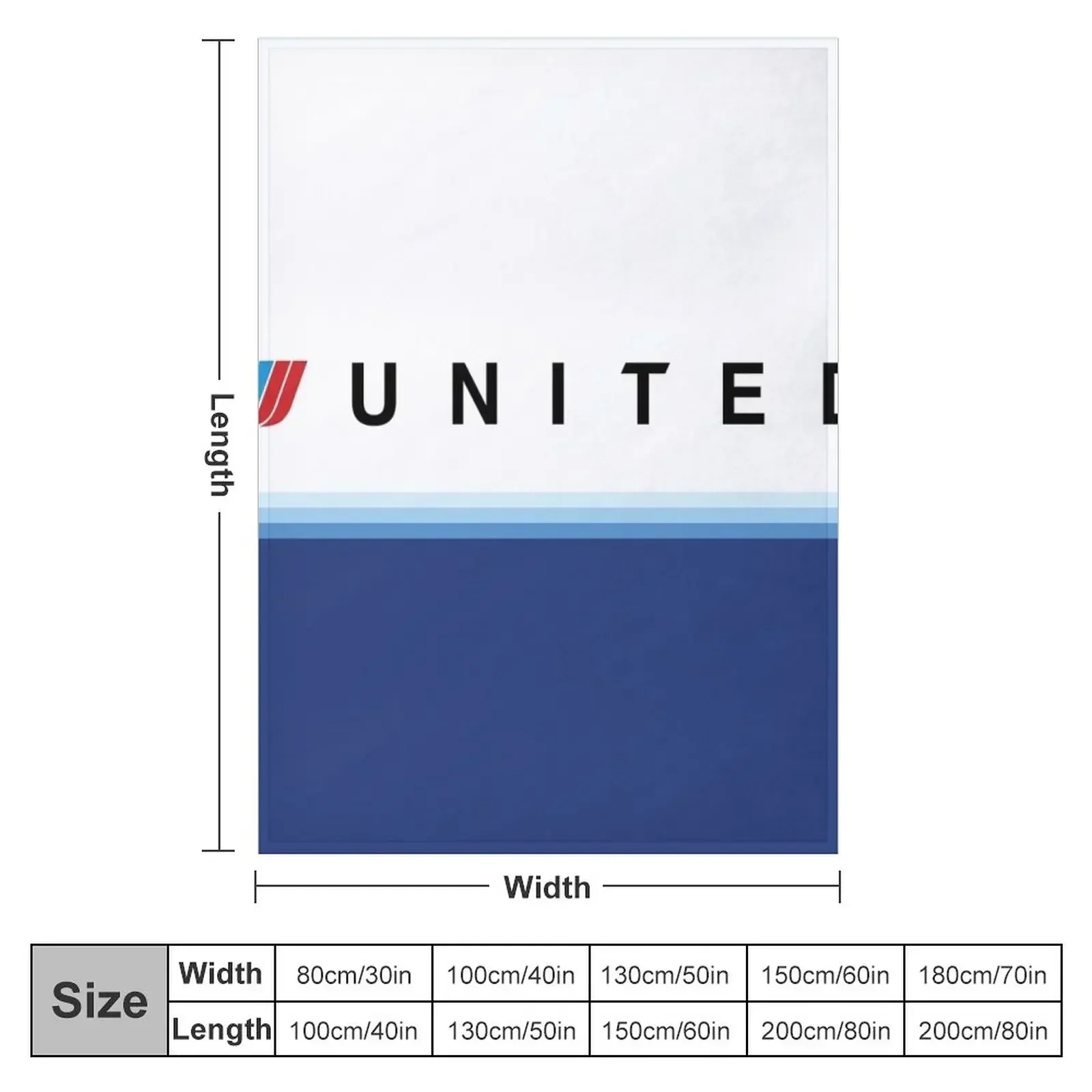 United Airlines Blue Tulip Livery Throw Blanket couch cozy soft plush fuzzy picnic outdoor blanket