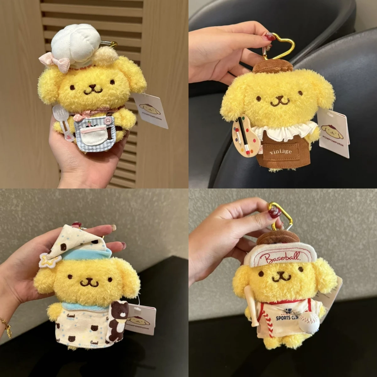 

Anime Sanrio Plush Pompompurin Toy Pendant Bag Decor Kawaii Animal Dog Stuffed Keychain Doll Kids Xmas Birthday Gift ﻿
