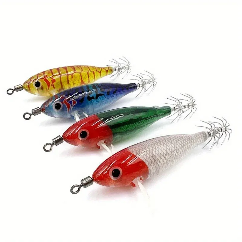 10pcs/set 8cm/ 5.7g Shrimp Fishing Lures Luminous Squid Jig Hook Sea Fishing Accessories Artificial Bait Octopus Lure image 5