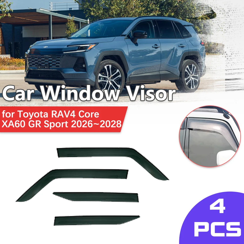 

Window Visor for Toyota RAV4 Core XA60 Hybrid GR Sport 2026~2028 Shelter Rain Sun Vent Awning Smoke Deflector Guard Accessories