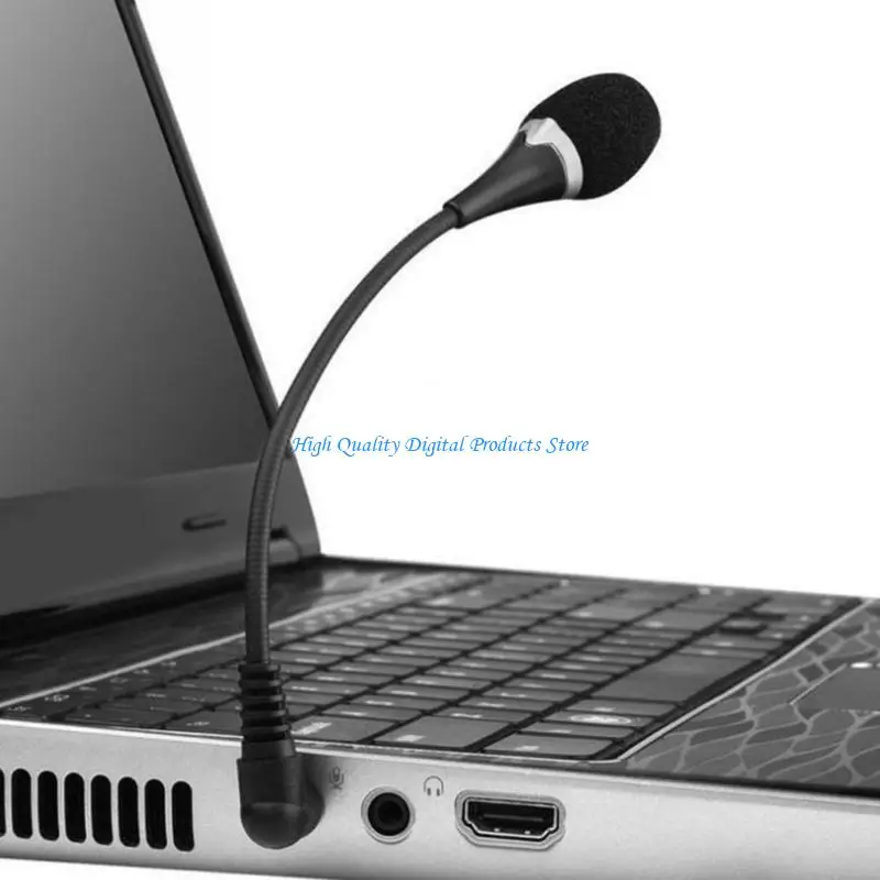 

U2JE 3.5mm External Laptop Mic Not Require Driver 6.5Inch Flexible Metal Structure For Podcasting Phone Recording Microphone