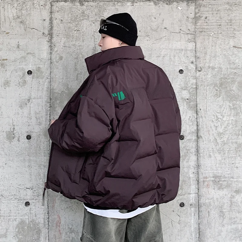 

Новая зимняя легкая спортивная куртка-пуховик 2025 года, большие размеры, с воротником-стойкой, теплая верхняя одежда, повседневный стиль, объемный дизайн