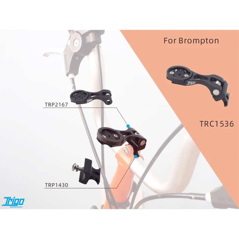 TRIGO TRP2167จักรยานคอมพิวเตอร์ Mount สำหรับ Garmin Wahoo Bryton Cateye Giant CNC อลูมิเนียม