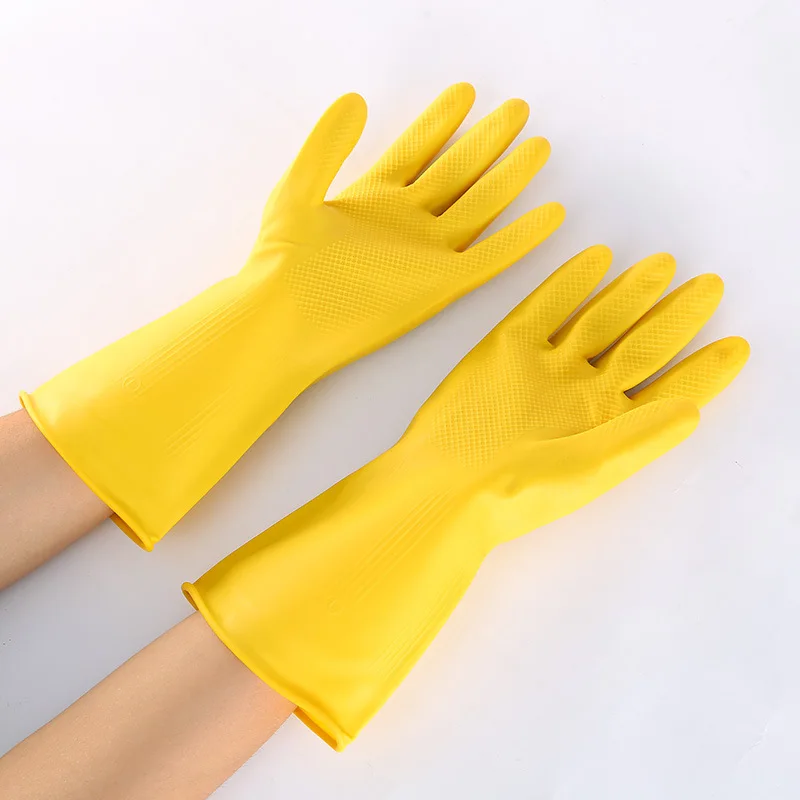 

Latex Gloves, Rubber, Household Kitchen, Thickened Acid and Alkali Resistant Latex Gloves, Wholesale Dishwashing and Laundry