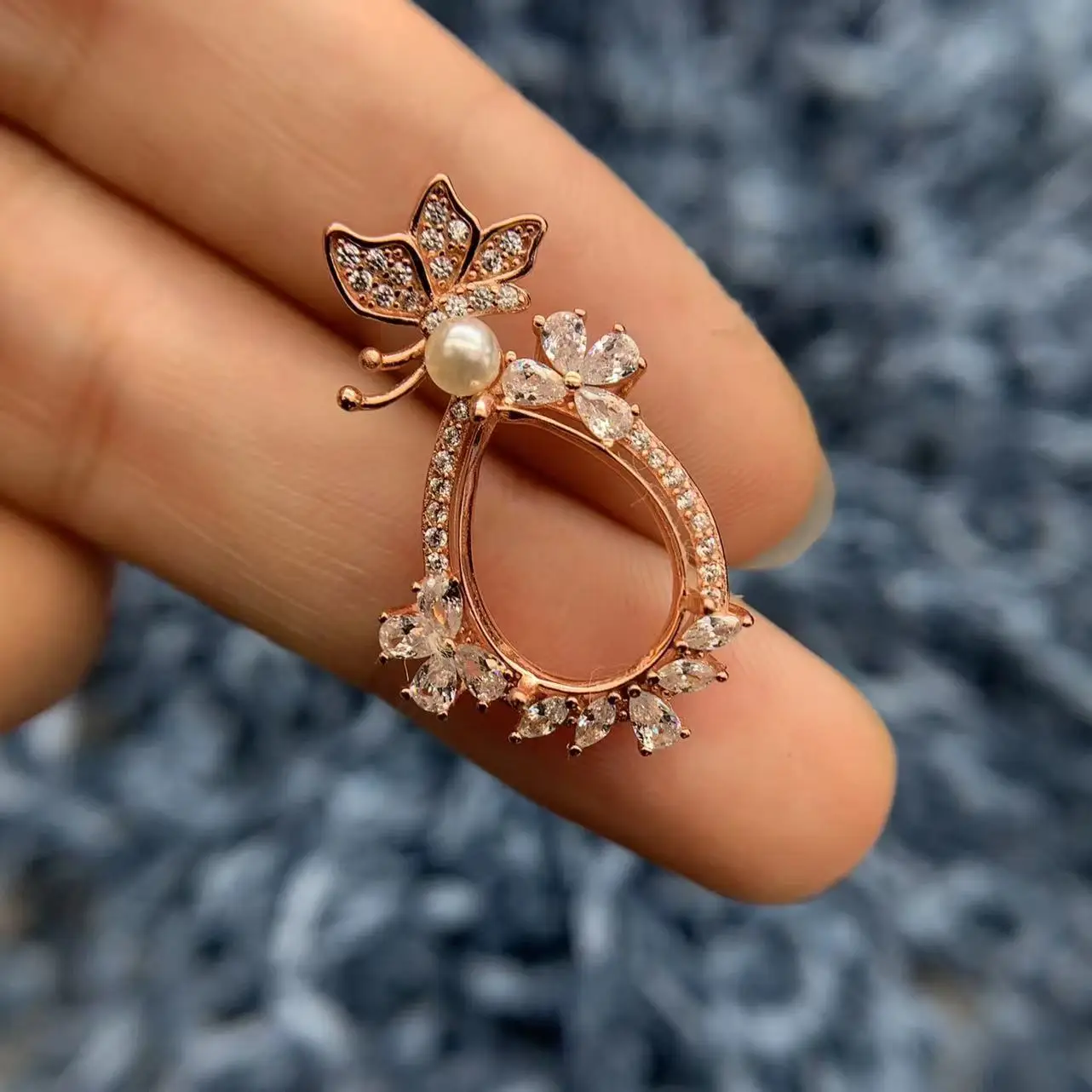 女性用MeiBaPJ-S925スターリングシルバーインレイ,ドロップ型ジェムストーン,空のペンダントホルダー,高級ジュエリーアクセサリー,送料無料,10x14mm