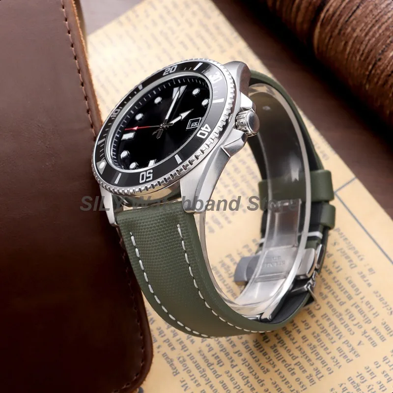 Business Sailcloth Nylon Watchband 18/19/20/21/22mm Quick Release Butterfly Buckle Strap Universal Bracelet Waterproof Wristbelt image 6