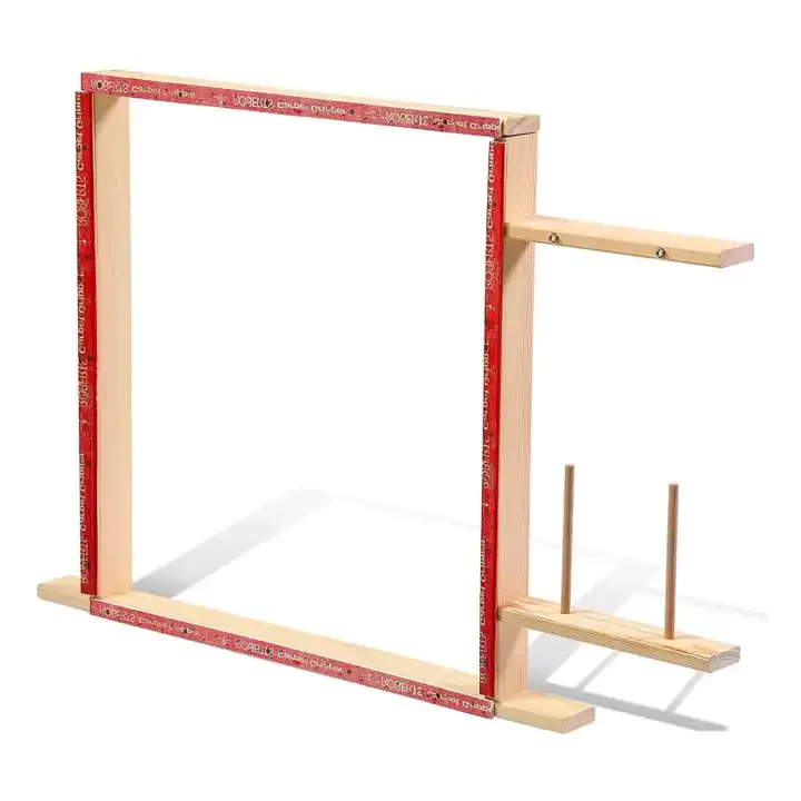 

90Cm * 90cm floor Wooden carpet Adhesive tufted frame Easy to self-assemble tufted frame with stand Carpet installation tool
