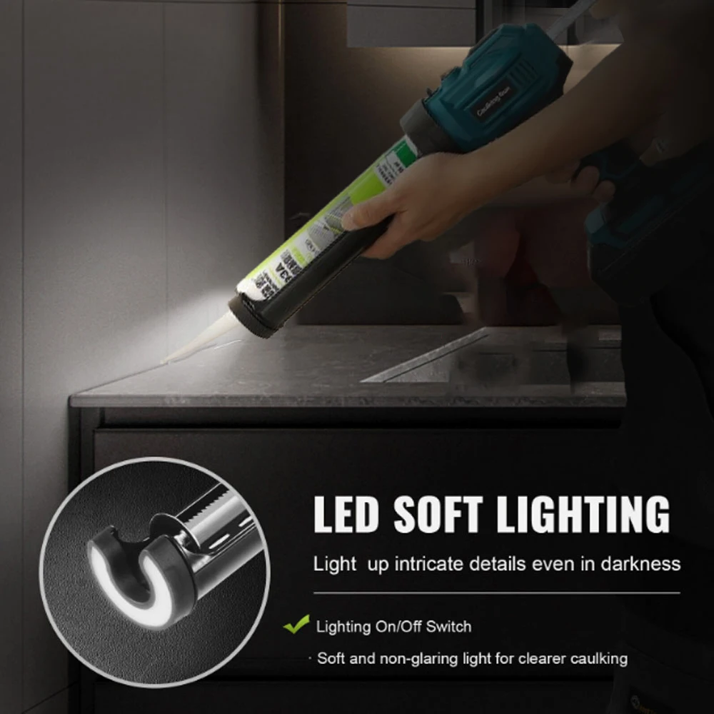 

Electric Caulking Gun Lithium Battery 4 Speeds Wireless Glass Glue Gun Doors Windows Filling Sewing Gun For Makita 18V Battery