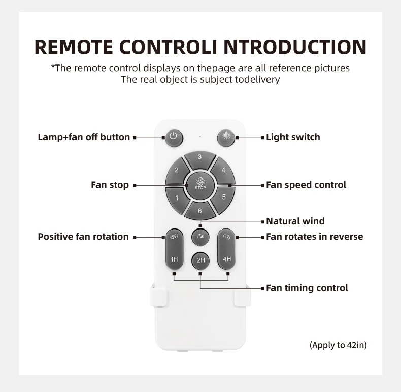 42/52-Inch Ceiling Fan with Transparent Blades and Remote — detail 7