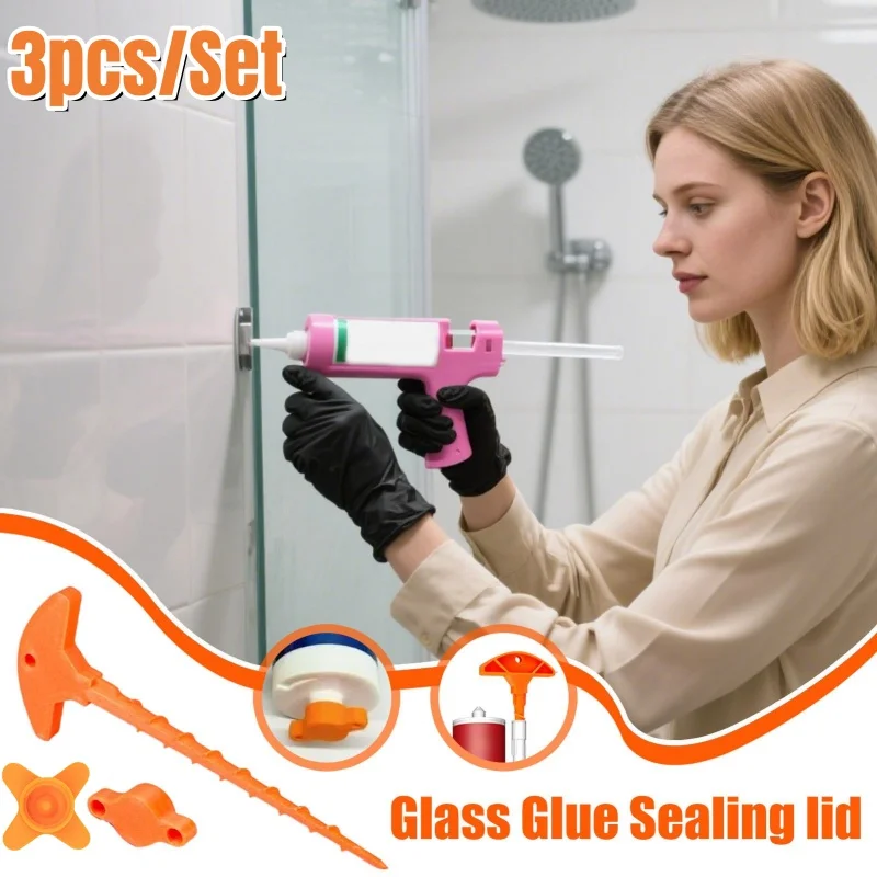 

3Pcs Universal Sealant Saver Cap & Glue Nozzle Cleaner,Anti-Drying Sealing Caulk Tube Cover for Standard Caulking Guns DIY Tools