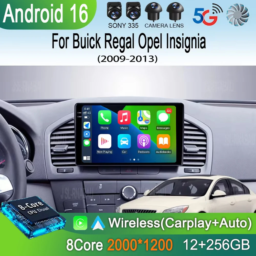 

Автомобильное радио с Android 16 Carplay для Buick Regal Opel Insignia 2009 2010 2011 2012 2013, мультимедийный плеер с Wi-Fi + 4G, GPS-навигатор, стерео, BT