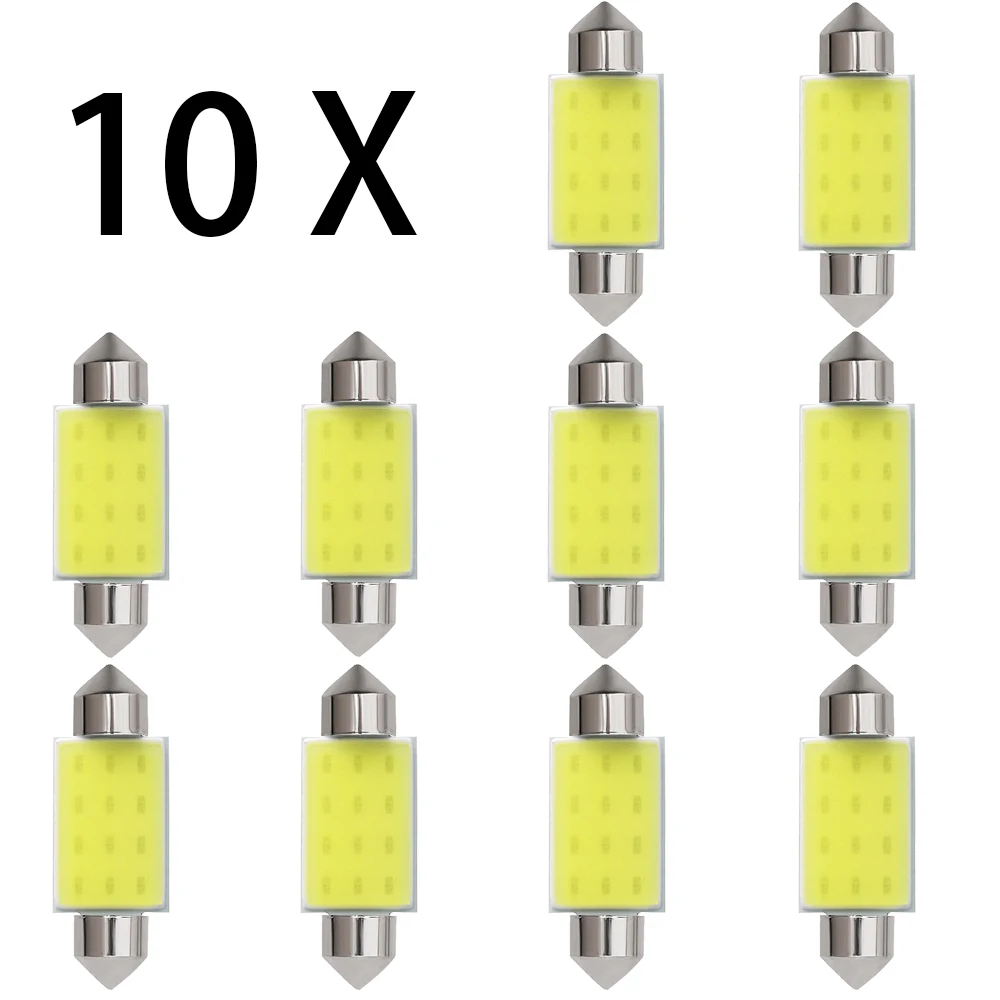 

2/5/10pcs COB 12smd C5W C10w Car LED 12V Door Bulbs Dome Festoon Reading Tail Lamp License Plate Trunk Backuph Interior Lights