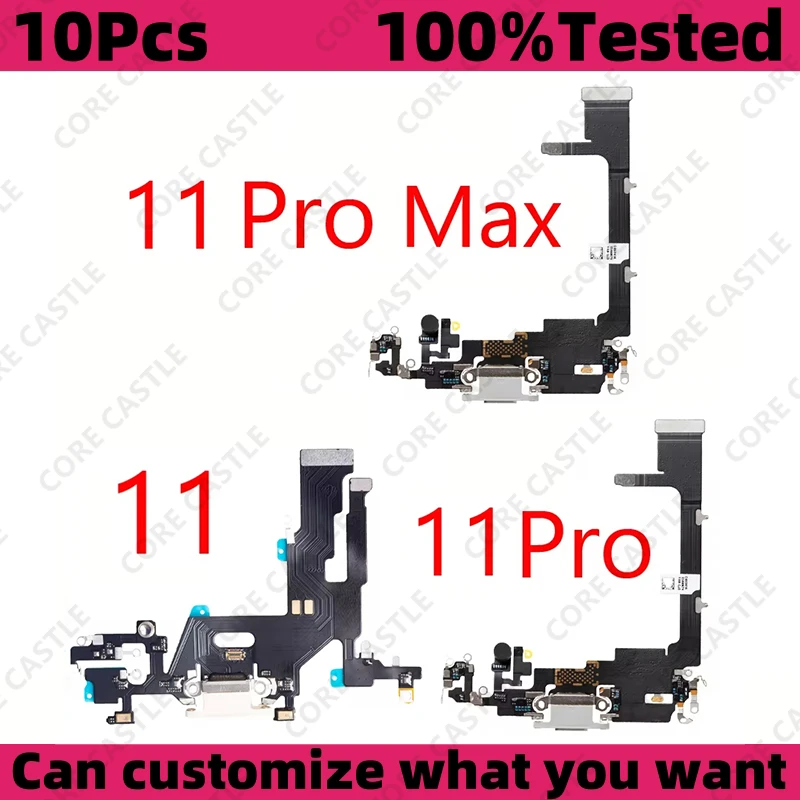 

10Pcs Charging Flex Cable For iPhone 11 Pro Max 11 USB Port Charger Dock Connector Mic Socket Headphone Plug small board With ic