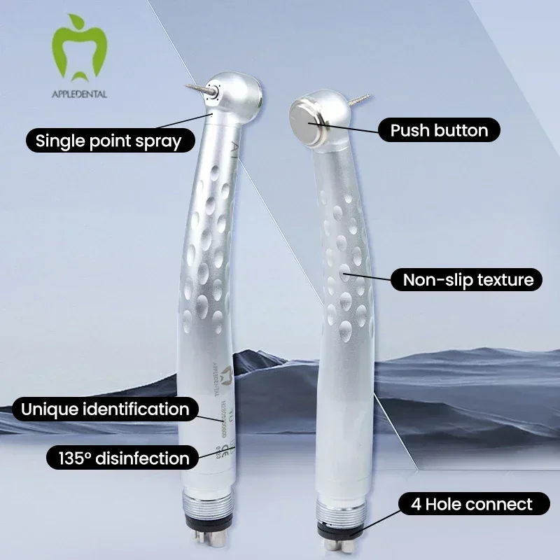 APPLEDENTAL A1 Dental Turbine Handpiece - Hercules System, Single-point Water Cooling, Large Push Button, German Ceramic Bearing