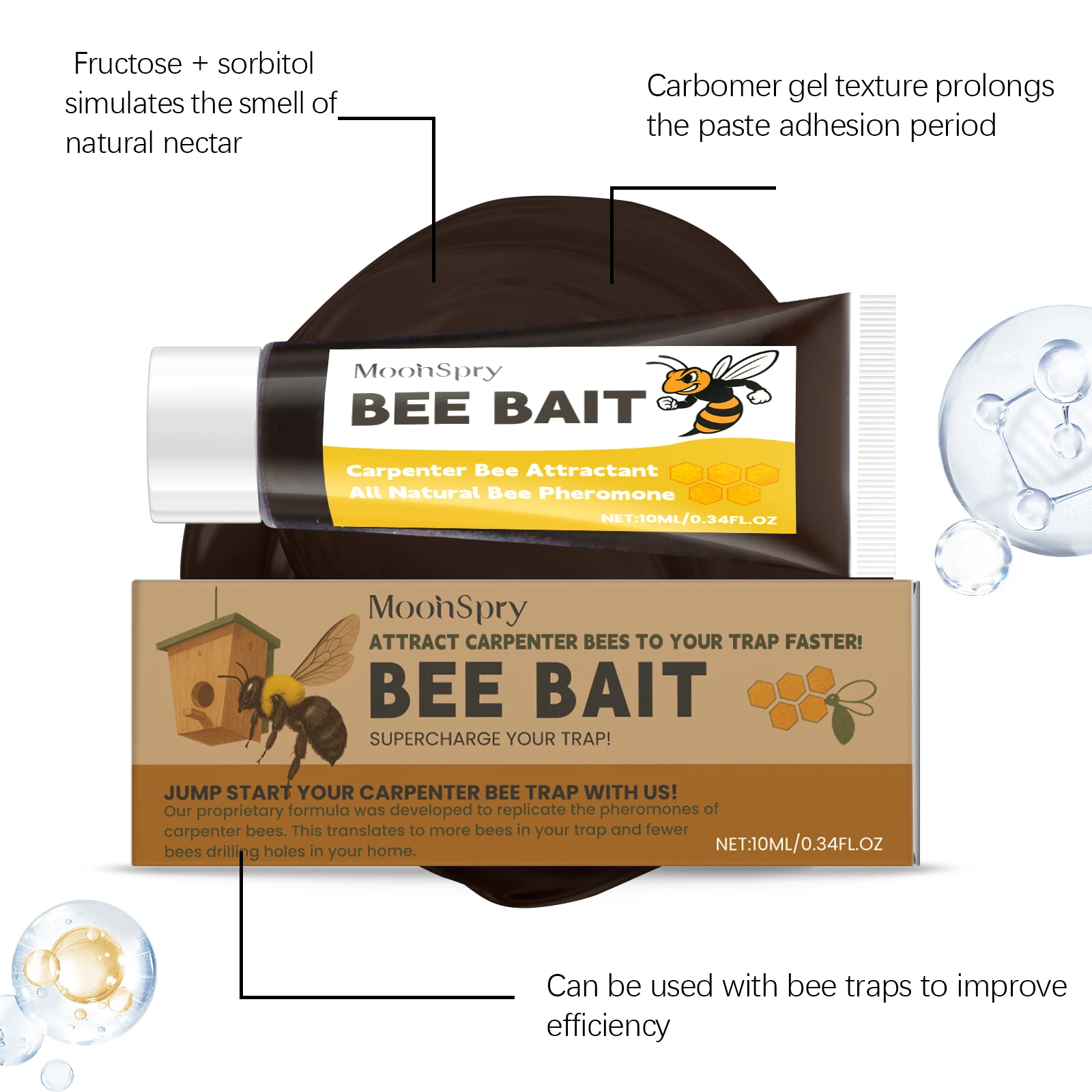 10ml Bee Attractant Balm Natural Honey Scent Multipurpose Outdoor Wild Bees Catching Tool Practical Beekeeping Aid