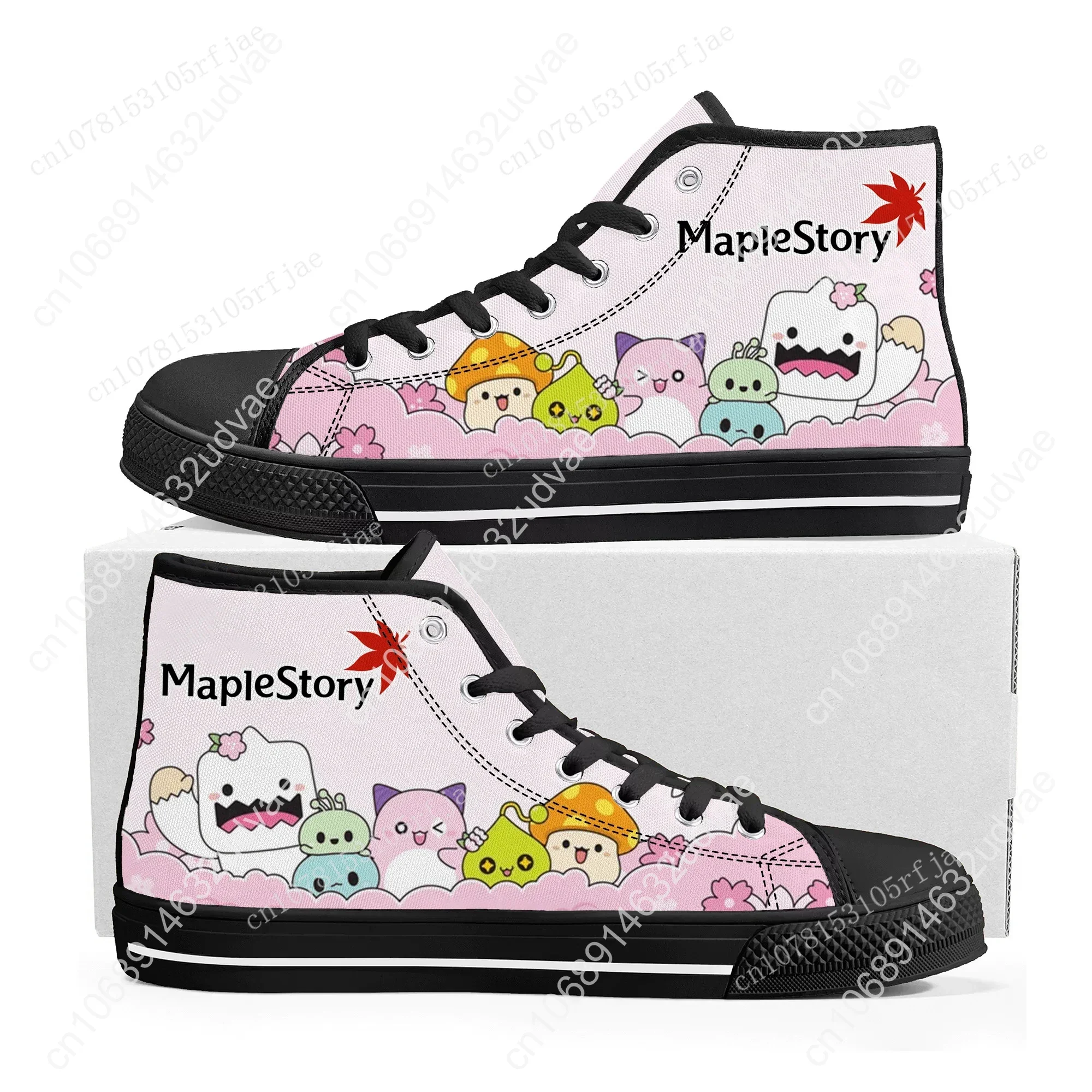 Maplestory High Top Sneakers Cartoon Game Mens Womens Teenager Fashion High Quality Canvas Sneaker Custom Built Couple Shoes