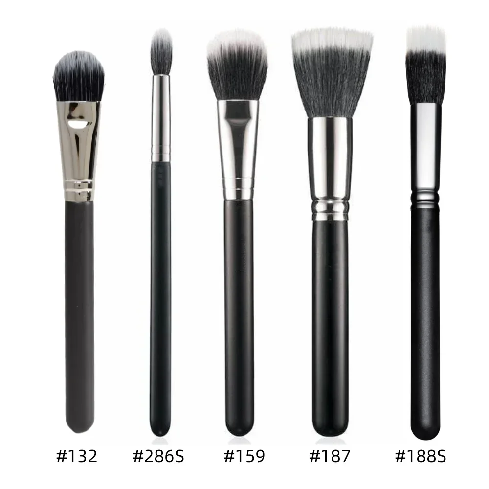 Brocha facial de fibra Duo 187 188, base en polvo ligera multiusos, resaltador de colorete, herramienta de brochas de maquillaje de belleza 132 159