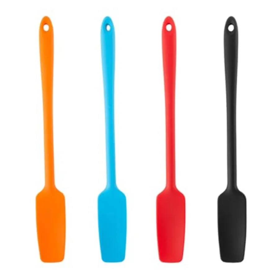 

4 Pcs Silicone Jar Spatulas with Long Handle Non-Stick Rubber Spatula Heat Resistant Silicone Scraper Spatulas for Baking Cng B