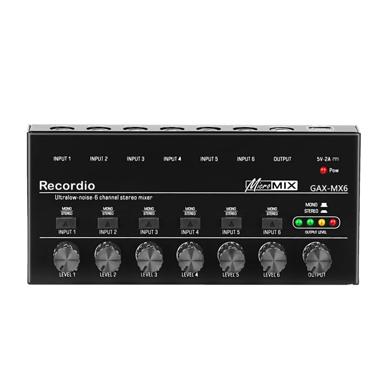 Mixer Stereo Mini DJ Mixer Suara Kebisingan Rendah Mixer Profesional KTV Suara Ultra Kompak Mixer Profesional