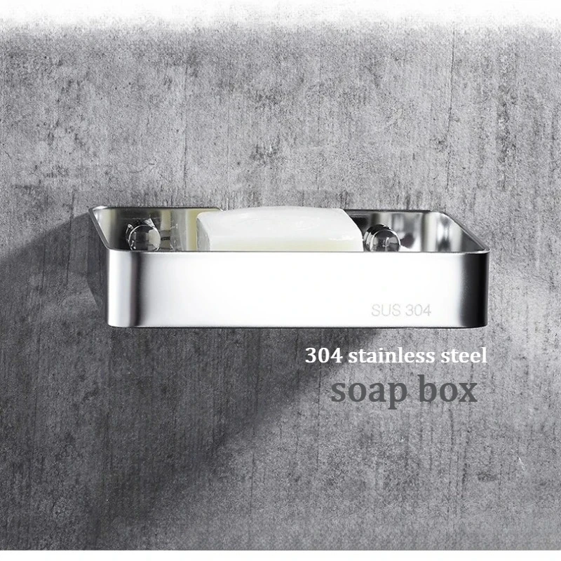 

soap box with drain hole, 304 stainless steel non-perforated bathroom soap dish, balcony soap rack