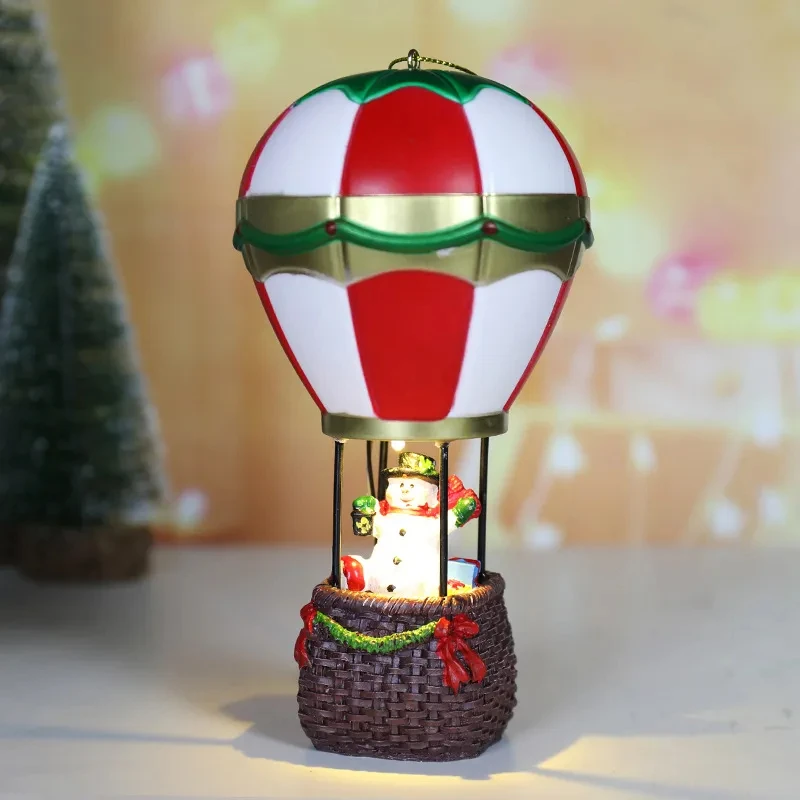 Snowman Santa Claus Hot Air Balloon Christmas LED Light Cabin Decoration Christmas Glowing Ornaments Christmas Decorations