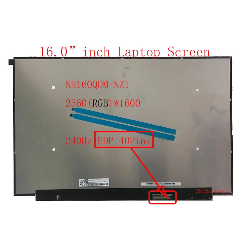 

16.0''inch NE160QDM-NZ1 NE160QDM NZ1 Laptop Display LCD Screen No-touch Slim IPS Panel QHD 2560x1600 EDP 40pins 240Hz