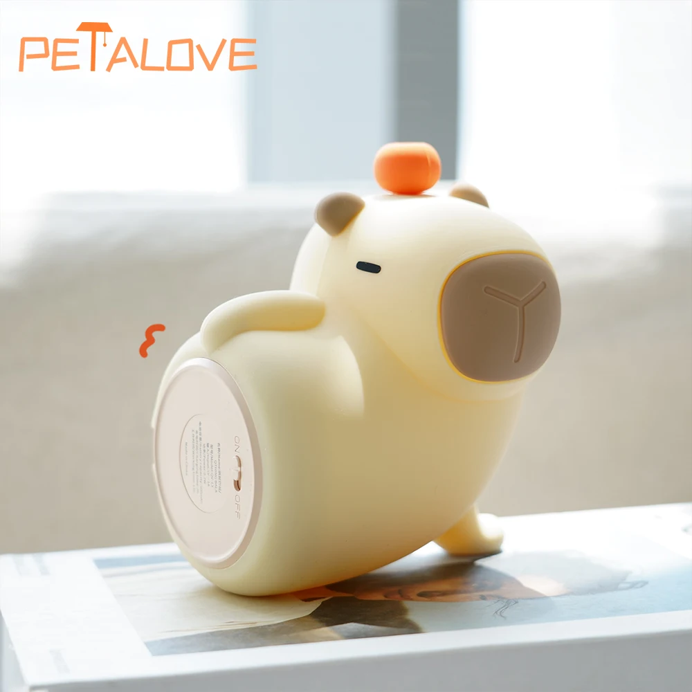 New Style Capybara Night Light USB Rechargeable Lovely Animal Bedside Decoration Christmas Holiday Gift Cute Silicone Lamp Warm