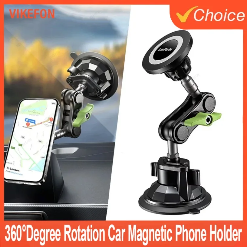 

360 ° Автомобильный магнитный держатель для телефона с вращением градусов, универсальная вакуумная присоска для Magsafe iPhone 17-12 Pro Max, кронштейн для мобильного телефона