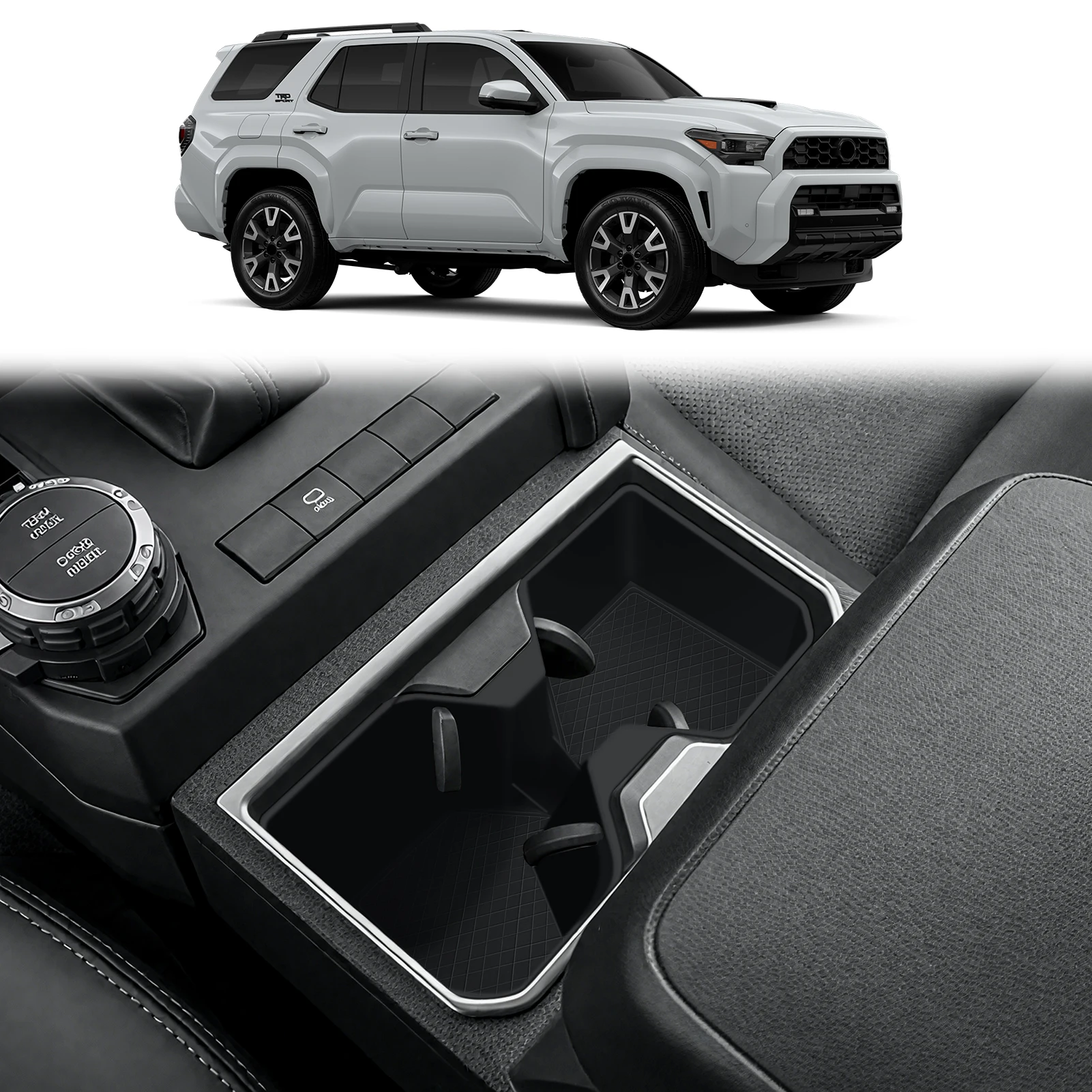 For Toyota 4Runner Tacoma 2024-2026 Center Console Cup Holder Protector Silicone Interior Trim Accessories