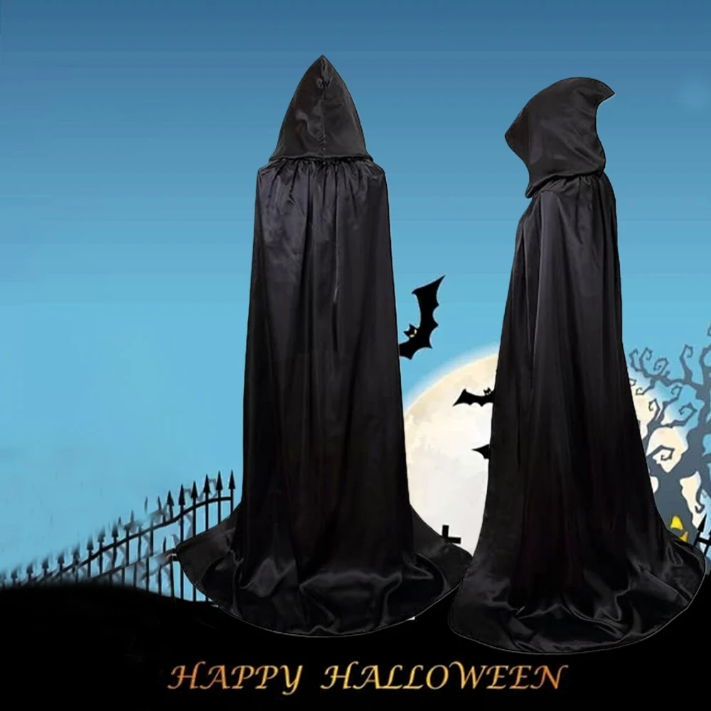 

1 шт/2 шт., накидка на Хэллоуин с капюшоном, накидки на Хэллоуин с капюшоном, женский костюм ведьмы, плащ вампира, халат волшебника, мужской костюм для косплея