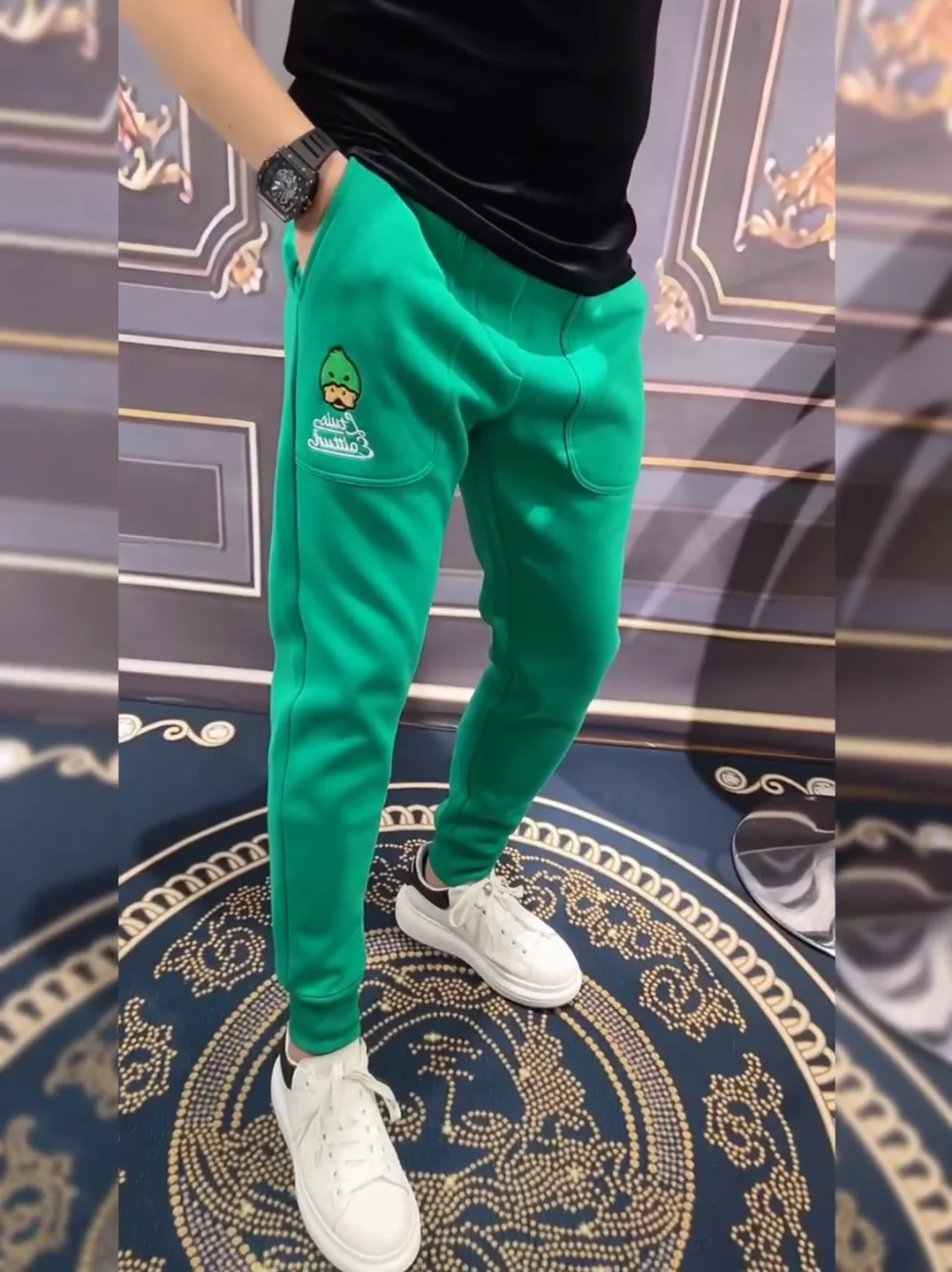 

Модные спортивные мужские повседневные брюки, новинка весны и осени, универсальные длинные брюки Sle Haome, корейская версия, спортивные штаны