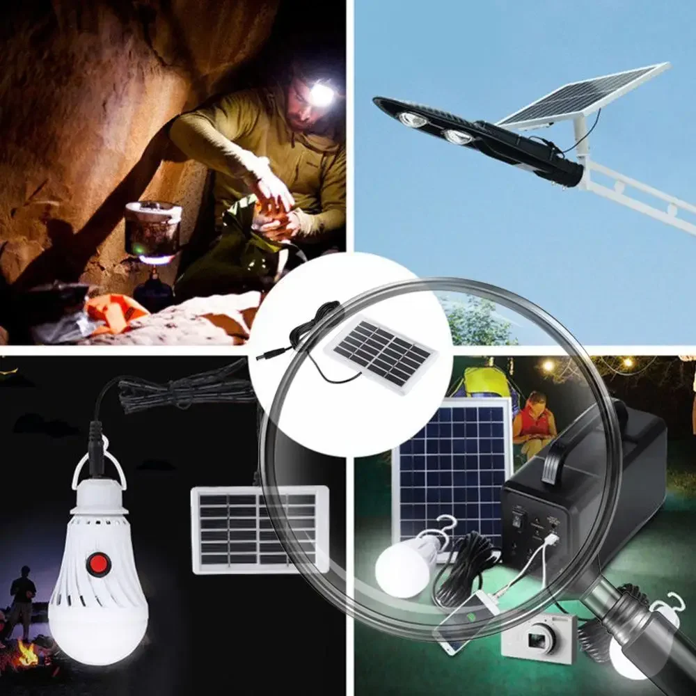 

6V 1.2W Controller Solar Panel Lighting System DC Interface Solar Panel Generator Solar Cell Battery Charger for Outdoor Camping