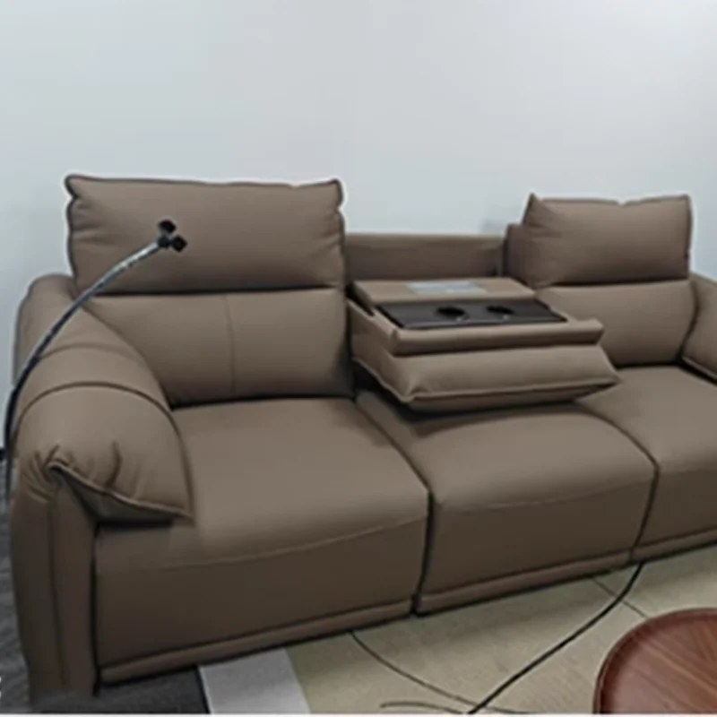 أرائك غرفة المعيشة المصممة الحقيقية باللون الأبيض الحد الأدنى الحديثة صالة أريكة استرخاء جلدية فاخرة لينة الأريكة أثاث Wohnzimmer للمنزل #4