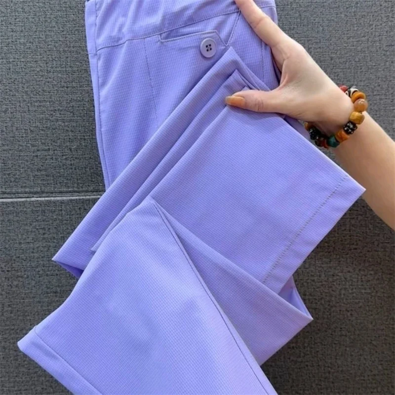 Ladies Fashion High Waist Quick Drying Carrot Trousers Women Large Size 4XL Pantalons Summer Femme Nine Point Casual Haren Pants