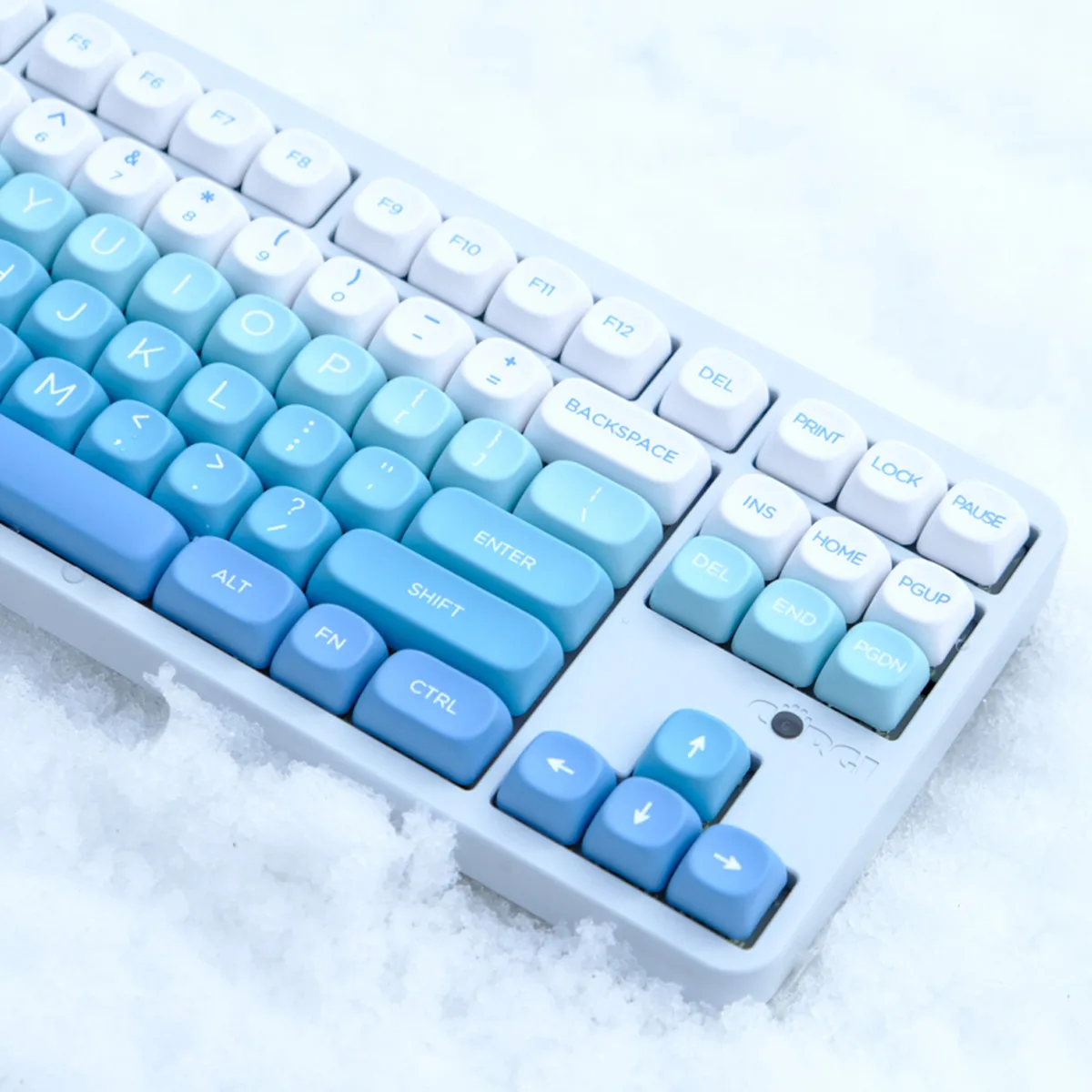 KBCaps 126 Keys Falling Snow Keycaps PBT Dye Sublimation MOA Profile Keycaps Set For MX Switches Gaming Mechanical Keyboard