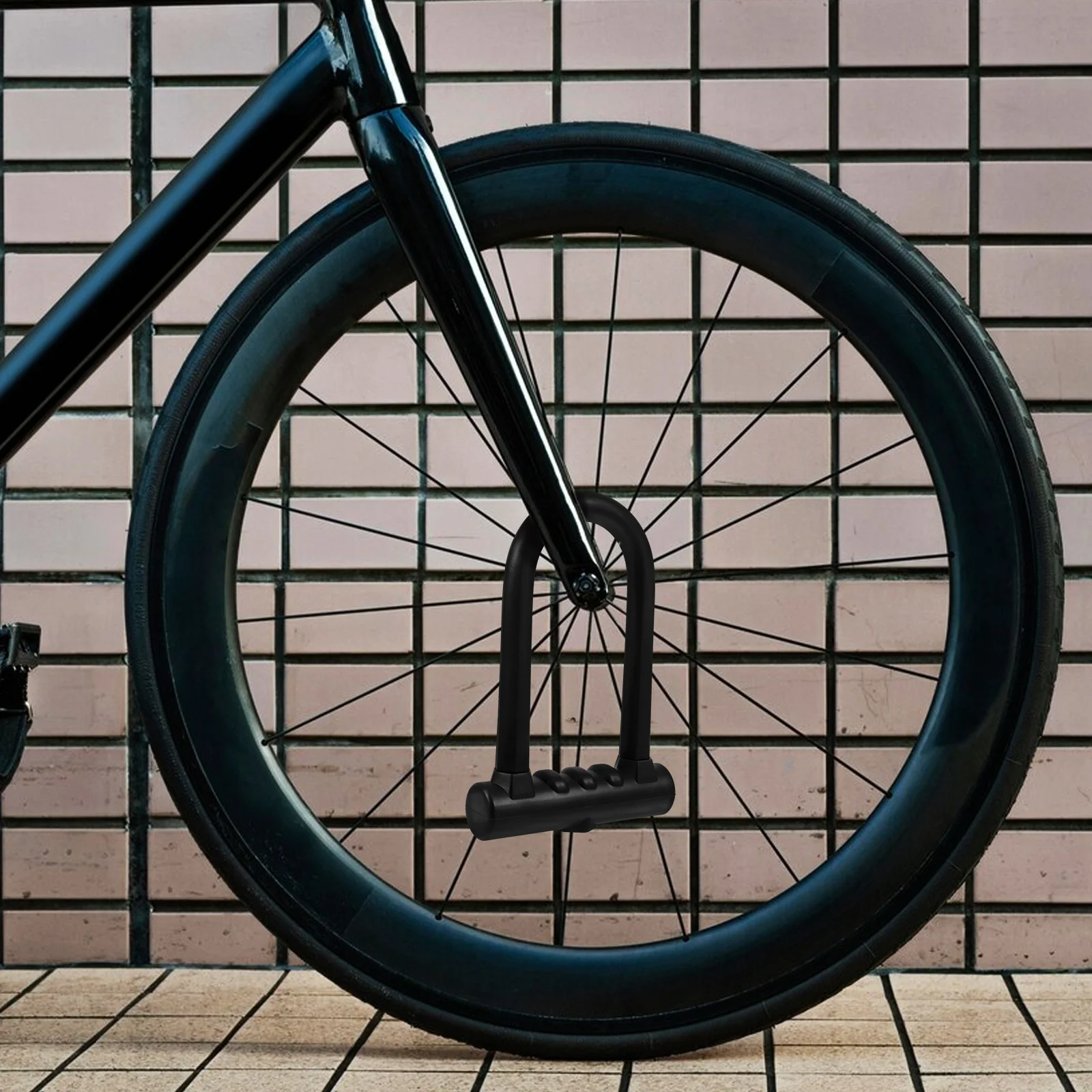 Bike U Lock Heavy Duty Bicycle U Shaped Iron Silicone Multifunction Cycle Lock Portable Outdoor Safety Portable Bike Locks