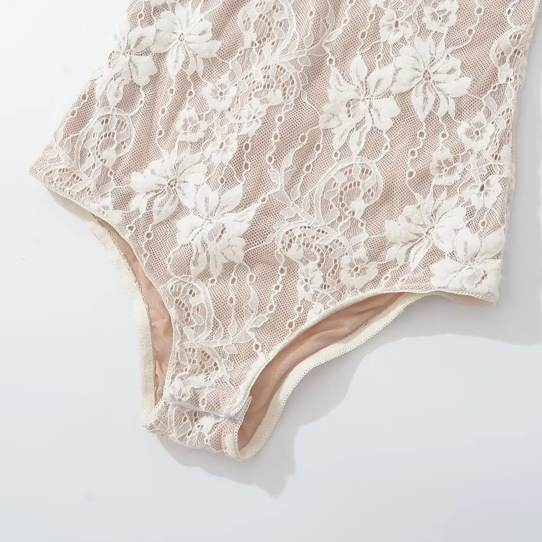 WMDR Women's Faionable Sexy Slimming Double Layer Lace Onesie H2052 High Waist Straight Leg Polyester Fiber Commute Sle