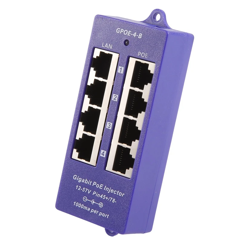 48V Or 24V Gigabit Passive Poe Injector 4 Port 1000Mbps Poe Module For Security IP Camera Wifi Access Point, UBNT, Durable