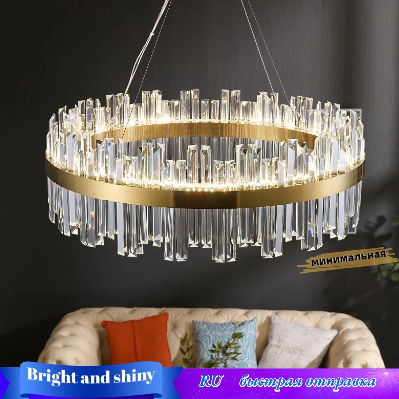 Modern Crystal Ceiling Light Villa Crystal Chandelier Living Room Ceiling Light Bedroom Lighting Restaurant Hotel LED Chandelier