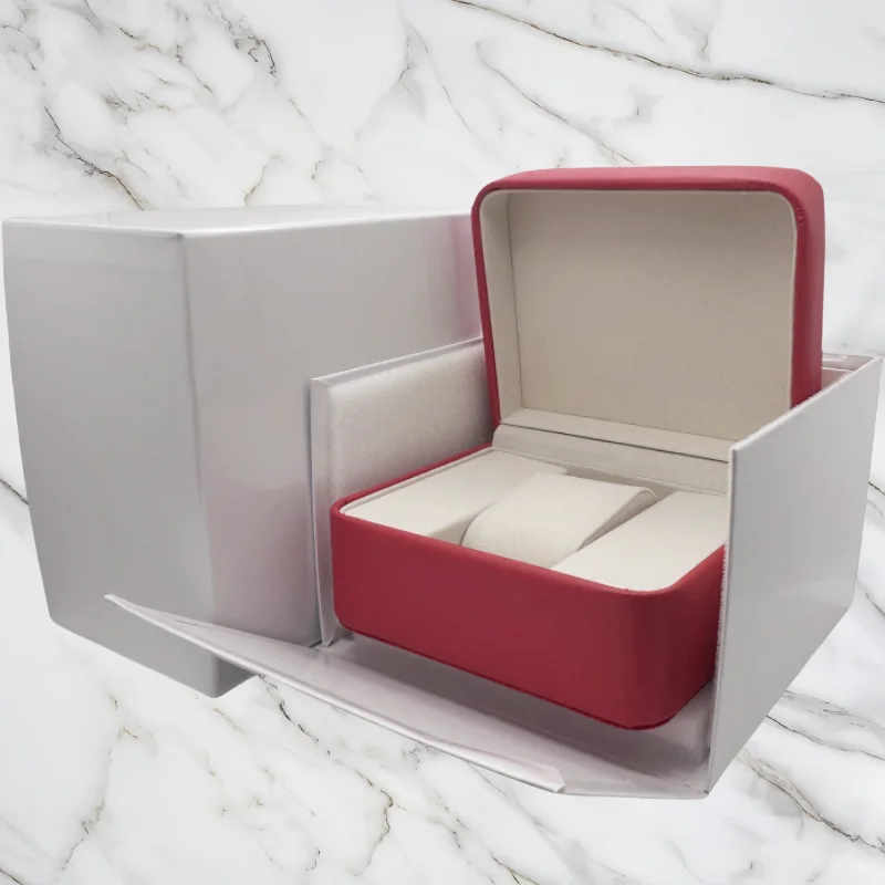 Luxury PaRilk PU Leather Paper Watch Box Fits Seamaster Watch Package with Paper Bag Display Travel Holiday Gift Box No Logo
