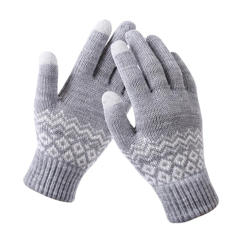 

Warm Thick Men Gloves Winter Cashmere Wool Knitted Gloves Solid Mittens Women's Winter Riding Sking Glove Autumn Winter