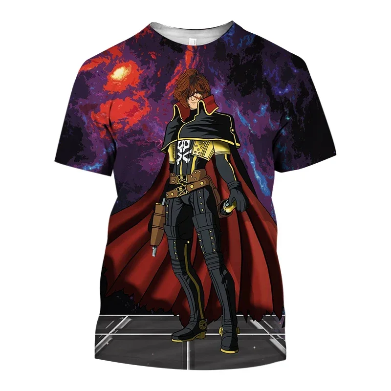 

Space pirate captain Harlock Albator T-shirt anime 3D printed street wear men's and women's casual fashion oversized T-shirt